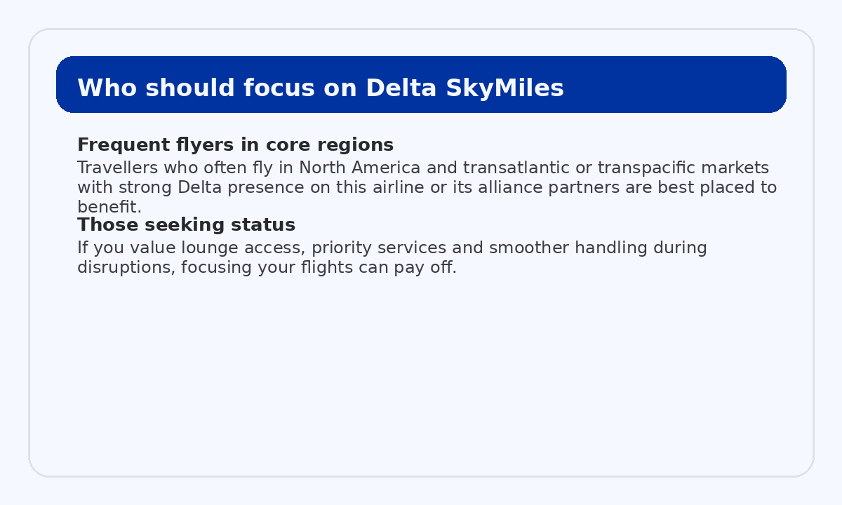 Traveller profiles that benefit most from focusing on Delta SkyMiles