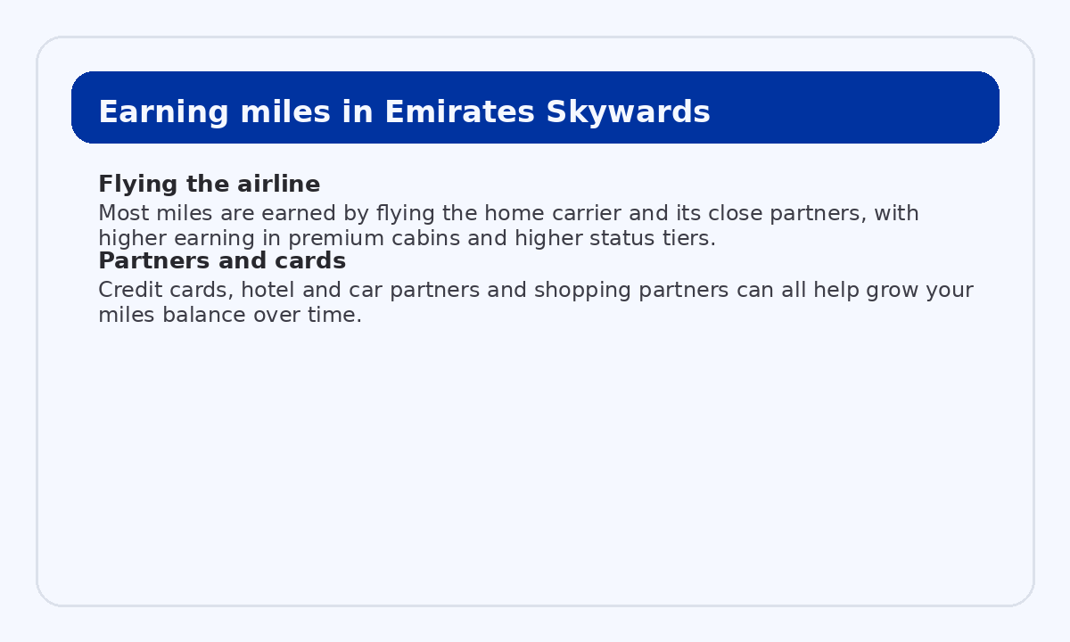 Earning miles with Emirates Skywards and its partners