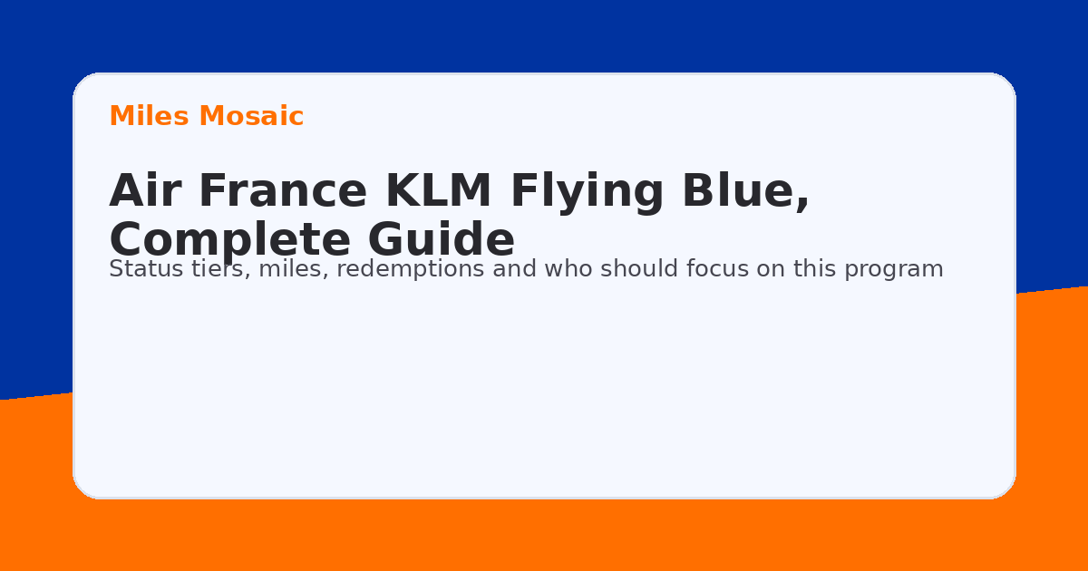 Air France KLM Flying Blue – Complete Guide to Status, Miles, Benefits and Strategy complete guide cover in Miles Mosaic style