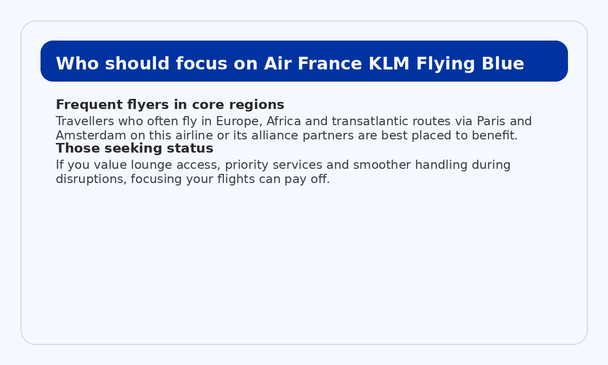 Traveller profiles that benefit most from focusing on Air France KLM Flying Blue