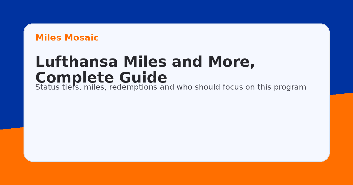 Lufthansa Miles and More – Complete Guide to Status, Miles, Benefits and Strategy complete guide cover in Miles Mosaic style