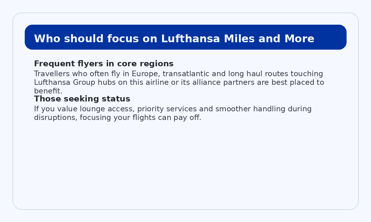 Traveller profiles that benefit most from focusing on Lufthansa Miles and More