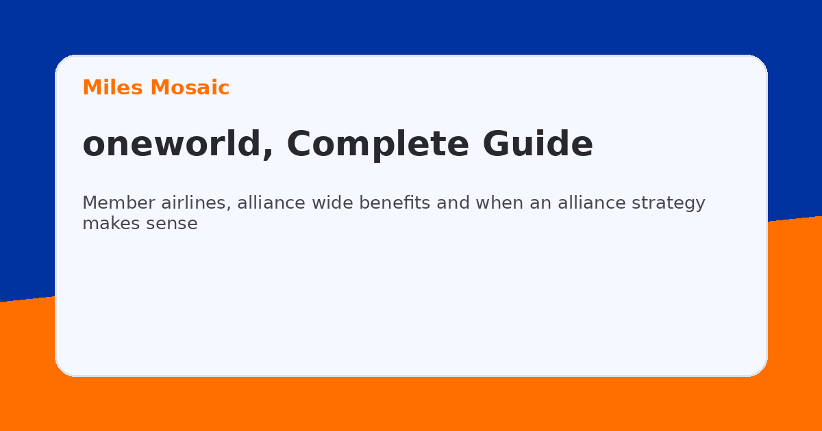 oneworld – Complete Guide to Member Airlines, Benefits and Strategy complete guide cover in Miles Mosaic style
