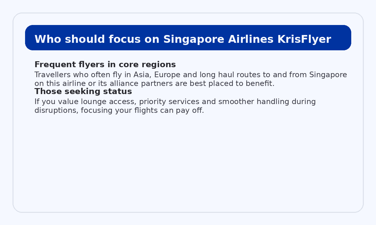 Traveller profiles that benefit most from focusing on Singapore Airlines KrisFlyer