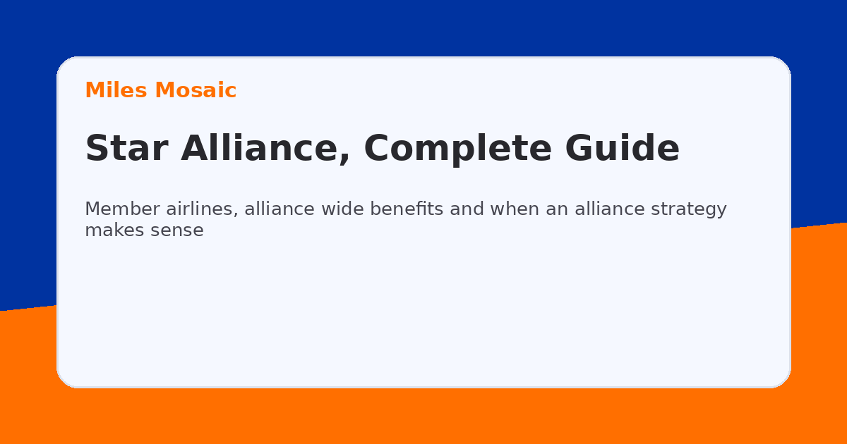 Star Alliance – Complete Guide to Member Airlines, Benefits and Strategy complete guide cover in Miles Mosaic style