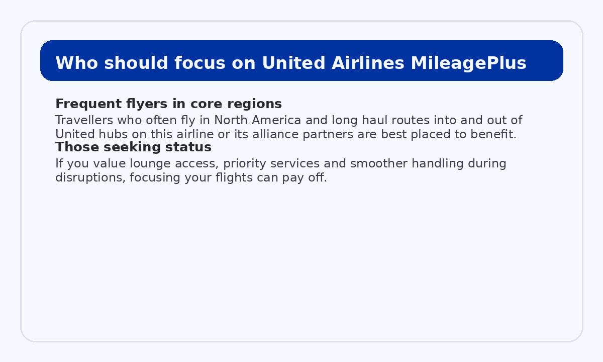 Traveller profiles that benefit most from focusing on United Airlines MileagePlus